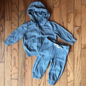 babyGap 6-12M Navy/white zip-up+ sweatpants outfit